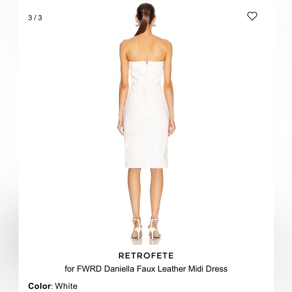 NWT Retrofete FWRD Daniella Faux Leather Midi Dress XS White Farfetch revolve - Picture 2 of 5